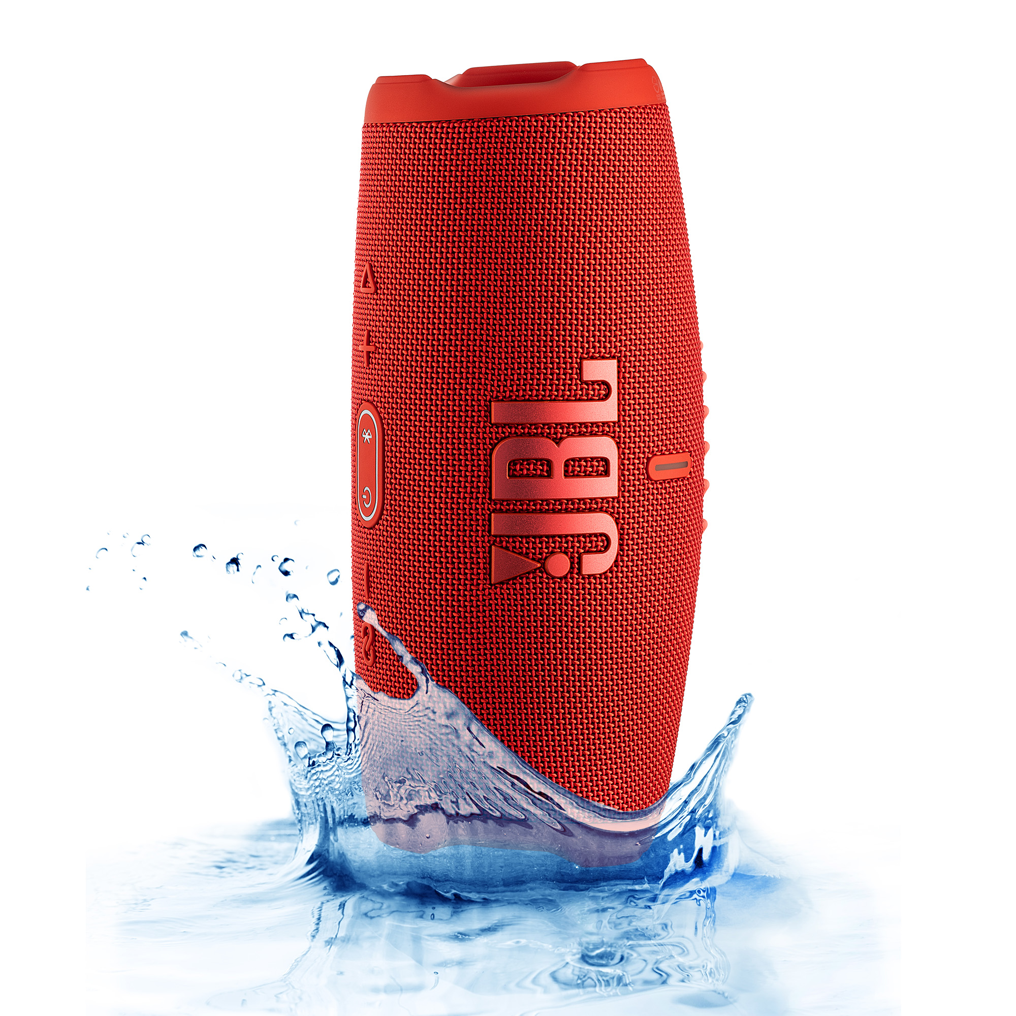 JBL Charge 5 Portable Bluetooth Speaker, IP67 Waterproof, 20 Hour Battery, Red Bundle with Travel Case (International Model)
