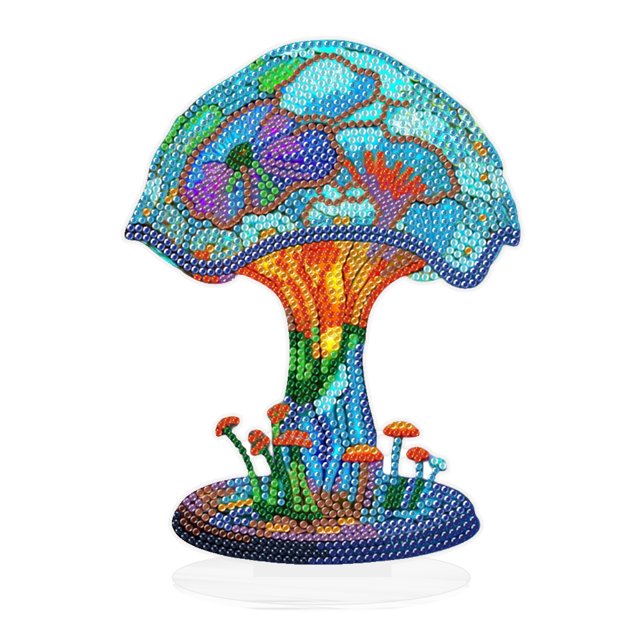Adorno Diamante Cristal Del Hecha A Mano Arte Setas Acrílico