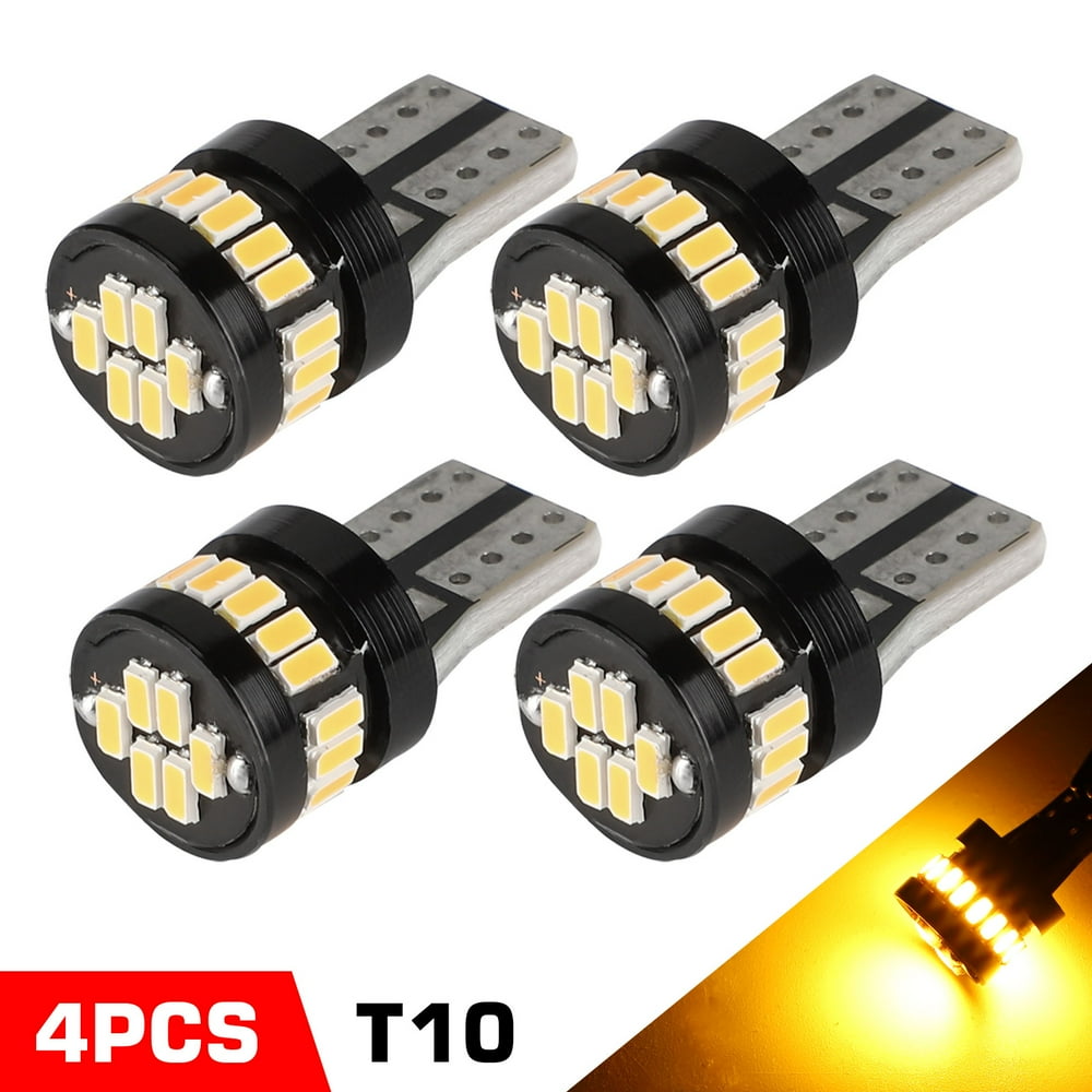 194 LED Light Bulb, EEEkit 4PCS Amber Yellow 168 2825 W5W T10 Wedge 24 ...