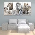 thumbnail image 4 of Modern 3 Piece Wild Animal Lion Canvas Paintings Lion Family Portrait Pictures Wall Decor Artwork Living Room Bedroom Home Office Decorations Unframed, 4 of 6