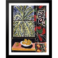 Interior with Egyptian Curtain 28x36 Large Black Wood Framed Print Art by Henri Matisse
