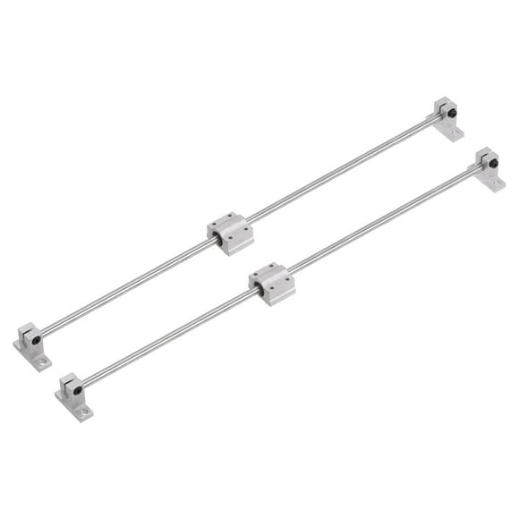 Unique Bargains 2pcs Linear Motion Rod 8mmx500mm Steel with 2pcs Bearing Block 4pcs Support