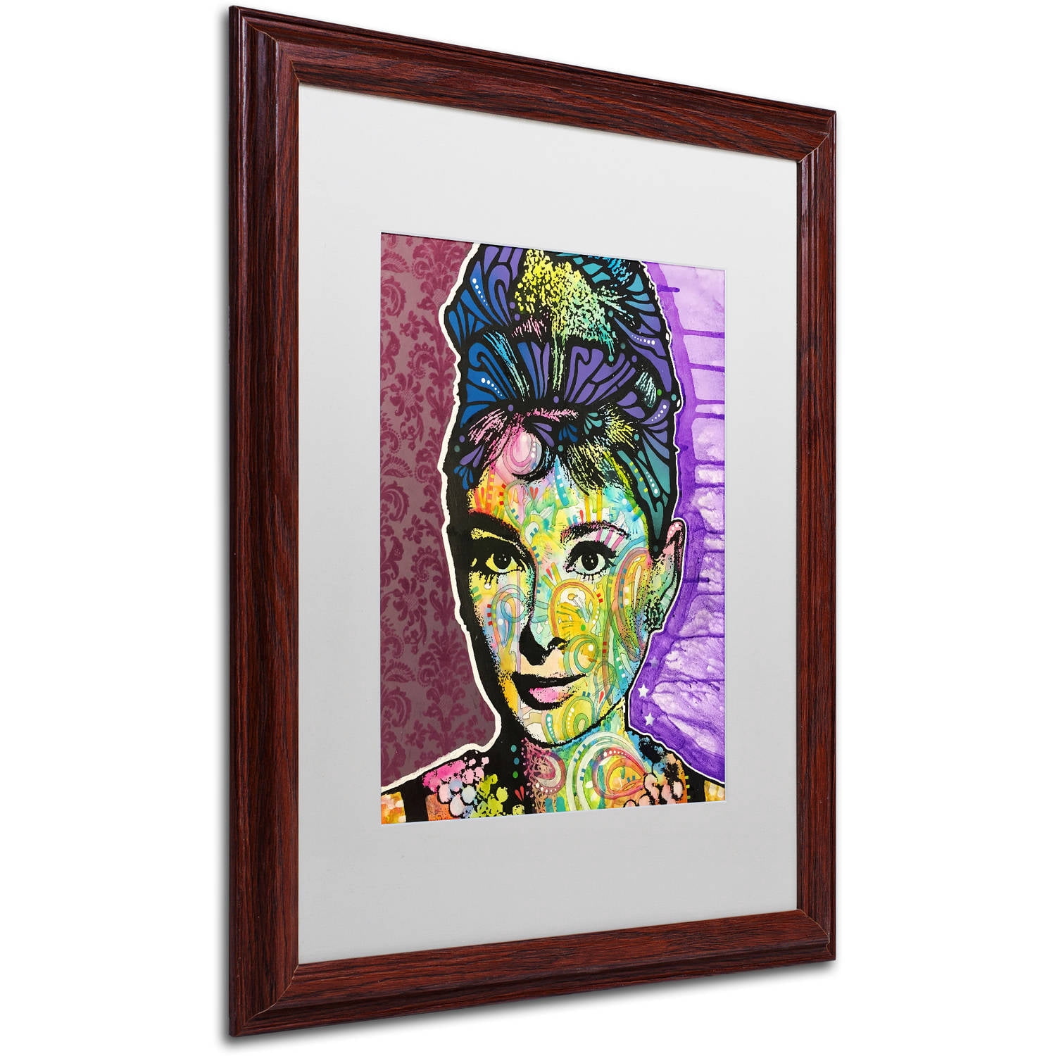 Trademark Fine Art "Audrey 2" Canvas Art by Dean Russo, White Matte, Wood Frame
