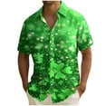 thumbnail image 2 of Ceisia Chemise à Manches Courtes Imprimé Trèfle pour Homme Collection / Chemise à Paillettes Ombrées Trèfle Centre de Table Cadeaux, 2 of 8