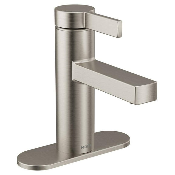 MOEN 84774SRN Beric Single Hole Single Handle Bathroom Faucet in Spot Resist Brushed Nickel