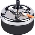 thumbnail image 3 of Cenicero redondo de acero inoxidable con bandeja giratoria, cenicero para cigarrillos para interior o exterior, soporte para cenizas para fumadores, 3 of 5