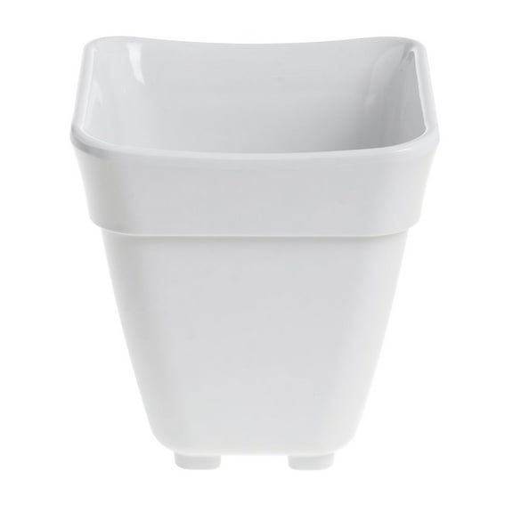 HUBERT® Food Pan 1/6 Size White Curveware - 5 1/2" L x 5 1/2" W x 6" D