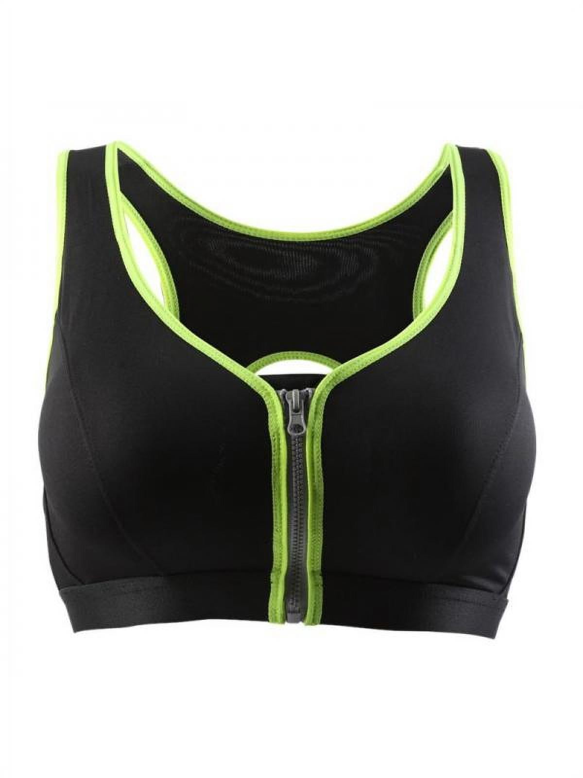 Luxsea Womens Sexy Chest Front Open Zipper Sports Bra Shockproof