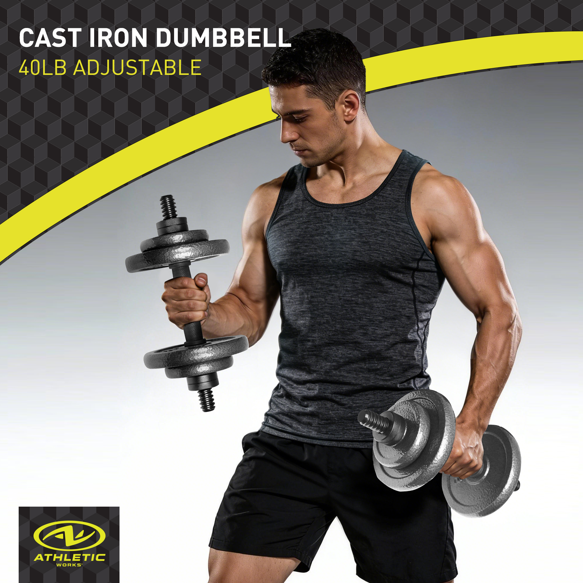 Athletic Works 40 lb Adjustable Cast Iron Dumbbell Set photo 5