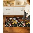 thumbnail image 3 of TOWN & COUNTRY LUXE Livie Floral Drip Everwash® Washable Multi-Use Decorative Rug, Kitchen Runner Rug, Low-Profile Door Mat, Bedroom Rug and Dorm Room Rug with Non-Slip Backing, Black, 24"x72", 3 of 10