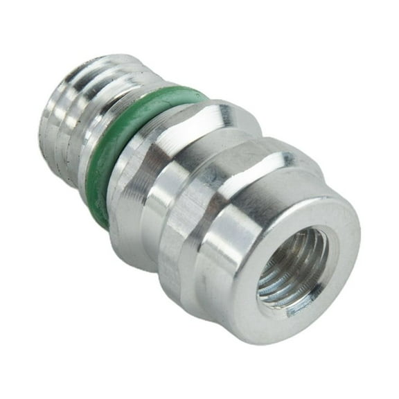 A/C Service Valve High Side R-134A Port Adapter with Replaceable Valve Cores