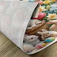 thumbnail image 4 of Ambesonne Spring Place Mats Set of 4, Easter Happy Flowers Rabbits, Standard Size, Beige Coral Multicolor, 4 of 5