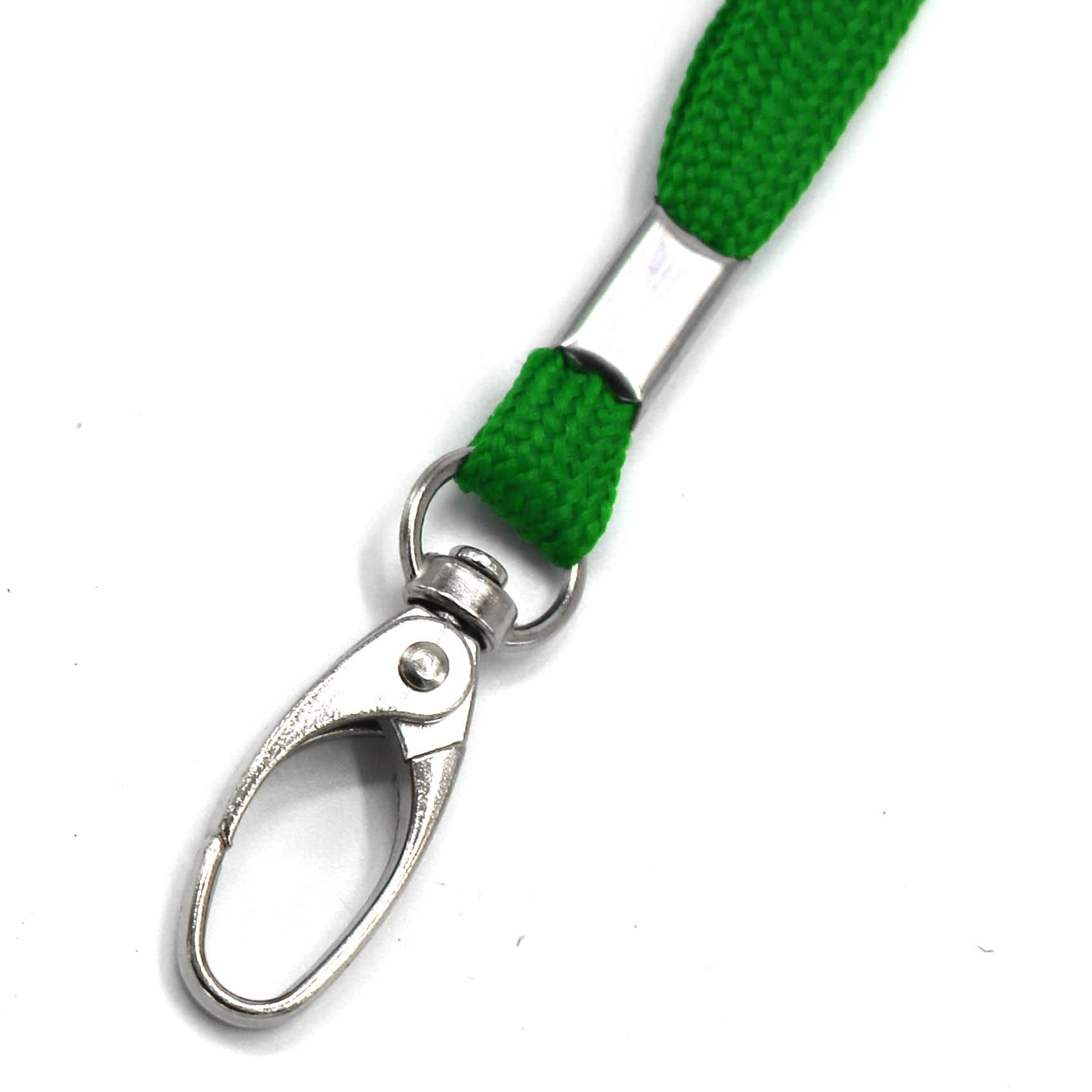 100 Pack Lanyards Bulk Lanyard For Office Id Badges Flat With Badge Clip Swivel Hook (100  Green)