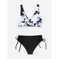 thumbnail image 2 of Women's Bikini Swimsuit Front Cross Lace Up Two Piece Bathing Suit, 2 of 6