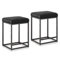 thumbnail image 7 of BELLEZE PU Leather Backless Bar Stool, Black (Set of 2), 7 of 7