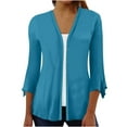 thumbnail image 2 of Patlollav Womens Button Cardigan Puff Sleeve Loose Cover Up Blouse Tops on Ladies, 2 of 7