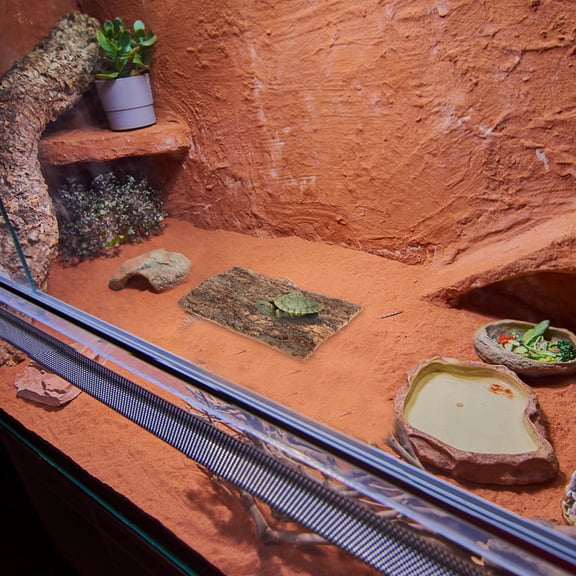 unbranded 2Ud Plataforma Para Reptiles De Natural Color Marrón Para Terrarios Decorativos