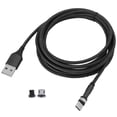 thumbnail image 2 of 360 Degree Rotate Micro USB Fast Charging Cable, Fast Charging Cable, Dustproof 3 in 1 5V/2.1A Compatible with All Mobile Phone Black, 2 of 8