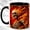 Black, variant on Fire Skull Coffee Mug, Flaming Skeleton Mug, Ceramic 11 oz