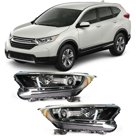 LABLT Headlights Replacement for 2017-2019 Honda CRV CR-V Headlight Halogen Headlamp Assembly Pair Driver and Passenger Side