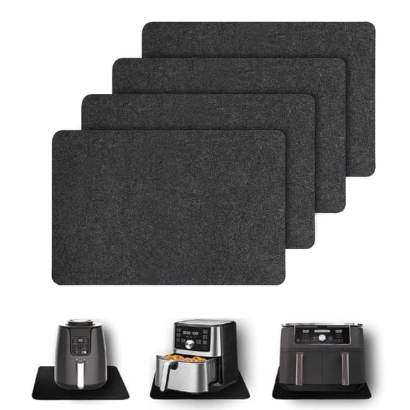 4Pcs Heat Resistant Mat for Air Fryer, Kitchen Countertop Heat Protector Mat Kitchen Appliance Mats, Non Slip Heat Proof Mat Coffee Maker Mat for Air Fryer, Blender, Coffee Maker, Toaster, 17x12Inch