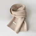thumbnail image 2 of 2025 Fashion Winter Scarf - Winter Wool Knitted Scarf Women Men Solid Color Ribbed Knit Long Neck Scarf Soft Warm Collar Scarf 64.96'',Color:White2, 2 of 3