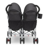 Delta Children LX 35 Pound Side by Side Double Convenience Stroller, Red & Gray