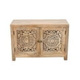 thumbnail image 7 of Waverly 2 Door Solid Wood Accent Cabinet with Hand-Carved Doors in Natural, 7 of 7