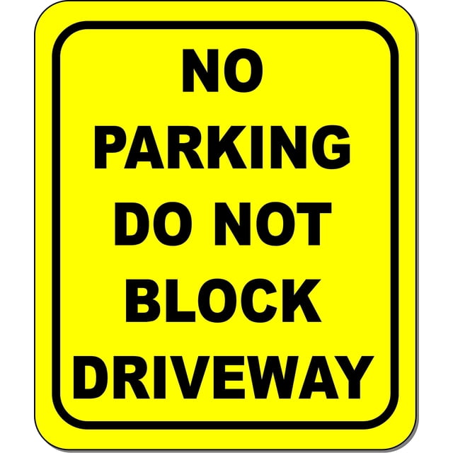 no parking do not block driveway Yellow Black Aluminum Composite Sign ...
