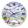 thumbnail image 2 of Designart 'Birds On Cherry Branch' Traditional Wall Clock, 2 of 5