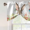 thumbnail image 4 of Tie Up Valance Curtain for Kitchen,Spring Easter Cute Bunny Flower Rod Pocket Short Curtains Adjustable Tie-Up Shade Valances,Watercolor Country Leaves Window Treatment for Bathroom Living Room, 4 of 9