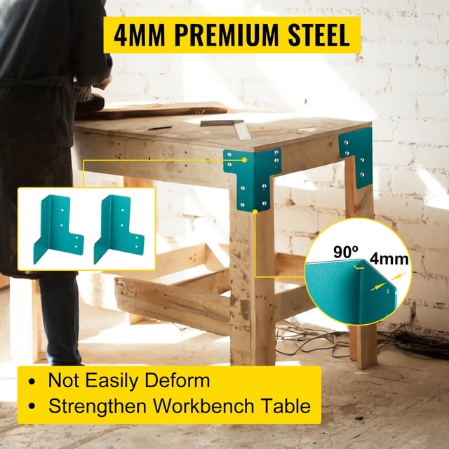 Soportes de esquina VEVOR para banco de trabajo kit de 8 piezas acero de 5 mm
