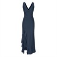 thumbnail image 6 of Tumotour Summer Tank Dress for Women Maxi Dress Women's Sexy Fashion Slim V-neck Ruffled Slit Dress, 6 of 9