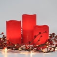 thumbnail image 6 of Rhytsing Red Battery Operated Flameless Led Candles with Timer Function, Real Wax Finish, 6 Batteries Included - Set of 3, 6 of 6