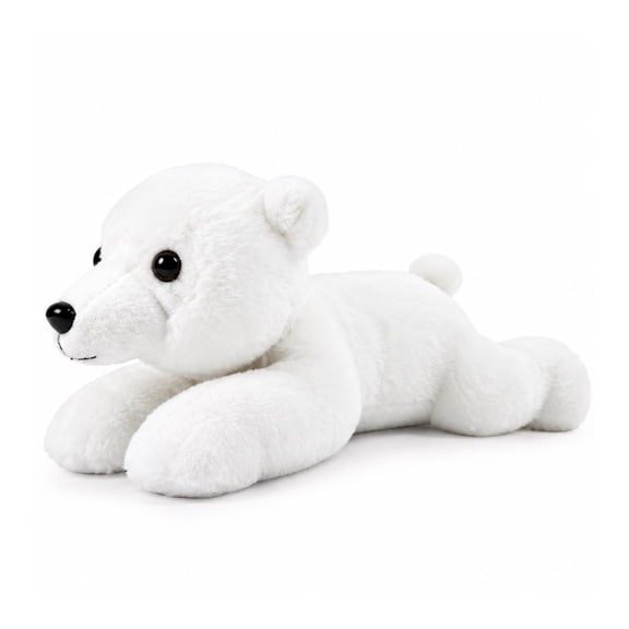 Just qunseen 8'' Realistic Polar Bear Plush Toy Stuffed Animal Interactive Gift for Kids