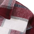 thumbnail image 4 of Womens Plaid Button Down Blouses Coat Thicken Jackets Cardigans Oversize Shirts S, 4 of 6