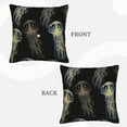 thumbnail image 3 of Bingfone Jellyfish Linen Throw Pillow Covers Cushion Case Pocket Button Vintage Farmhouse Pillowcase for Sofa Couch Bed 16"x16", 3 of 9