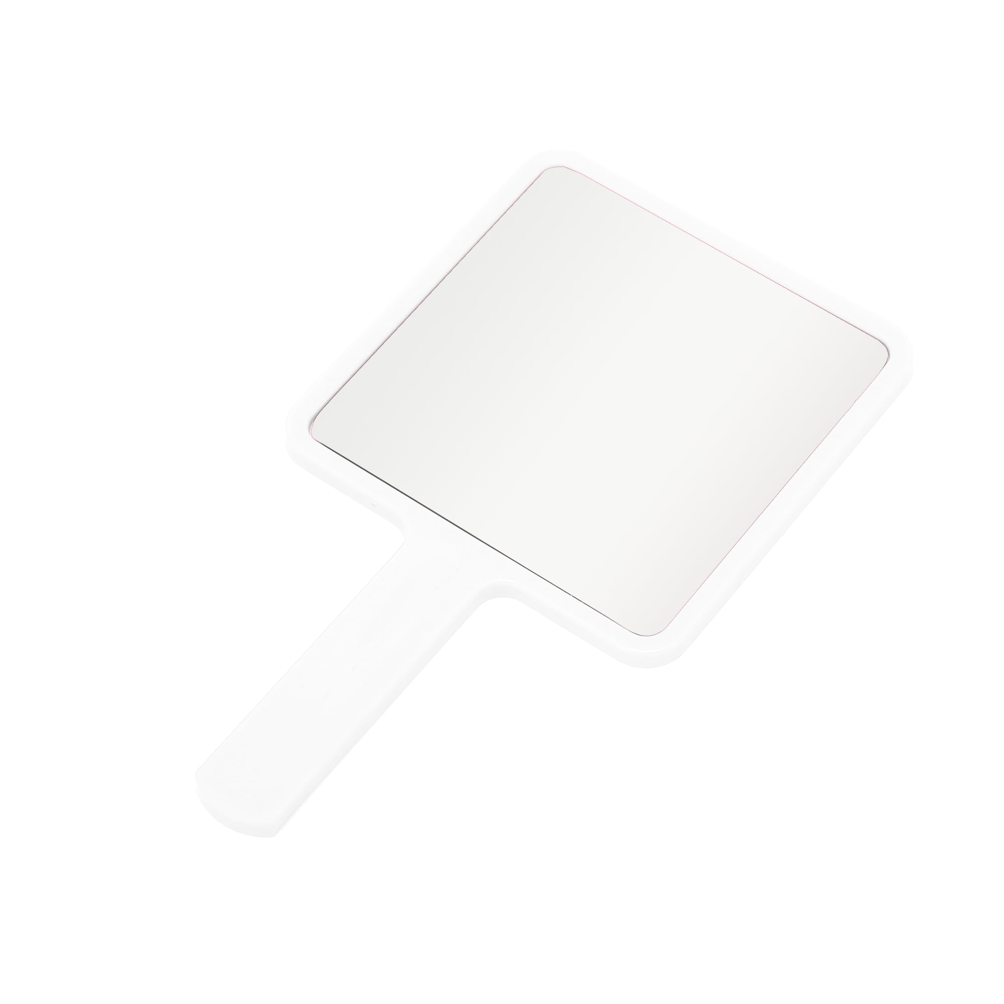 Unique Bargains 1pc Portable Square Handheld Mirror for Personal Grooming White Medium