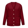 thumbnail image 5 of ZACPNCV Cardigan Sweaters for Women Long Sleeve Chunky Knit Cardigan V Neck Button Down Fall Clothes With Pockets, 5 of 7