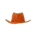 thumbnail image 4 of Glitter Sequin Trim Cowboy Hat  - Orange, 4 of 4