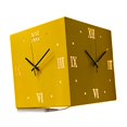 thumbnail image 4 of Reloj de pared Corne de doble cara Reloj de pared de 10,2 pulgadas Reloj creativo para interiores y exteriores Reloj de pared silencioso para oficina, amarillo, 4 of 8