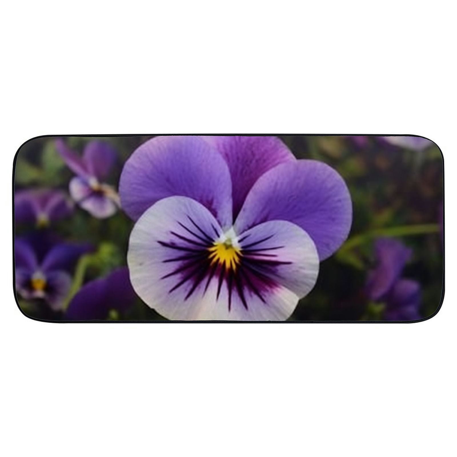 Heduofu Decorative Door Mat, Door Mat with Non-Slip Rubber Backing, Easy Cleaning, Traps Dirt, Rug for Entry, Patio, Garage  - Flower Pansy Plant Nature Leaf Garden Blooming 19.68*47.24 in