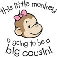 thumbnail image 2 of CafePress - Big Cousin To Be Monkey Face Body Suit - Long Sleeve Cotton Baby Bodysuit, 2 of 4