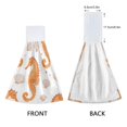 thumbnail image 3 of Yayeee Kitchen Hanging Hand Towels Set of 2 with Loop Bathroom Absorbent Tie Towel, Orange Seahorse, 3 of 7