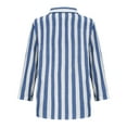 thumbnail image 4 of zbxnLI Womens Cotton Linen Shirts Striped Button down Shirts Long Sleeve Collared Lightweight Blouse Tops, 4 of 5