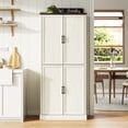 thumbnail image 4 of YouTrend 70'' Farmhouse Kitchen Pantry Cabinet Storage Cabinet W/ Adjustable Shelves and Metal Handles for Living Room,Kitchen,Bathroom,Office,White, 4 of 11