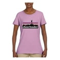 thumbnail image 2 of Wild Bobby Cheerleader Silhouette Girl Sports Women Graphic Tee, Light Pink, Large, 2 of 5