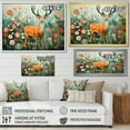 thumbnail image 4 of Designart "Green Flower Deer in Meadows I" Animals Framed Wall Art Decor - Modern Farmhouse Green Deer Bedroom Framed Canvas Wall Art, 4 of 6