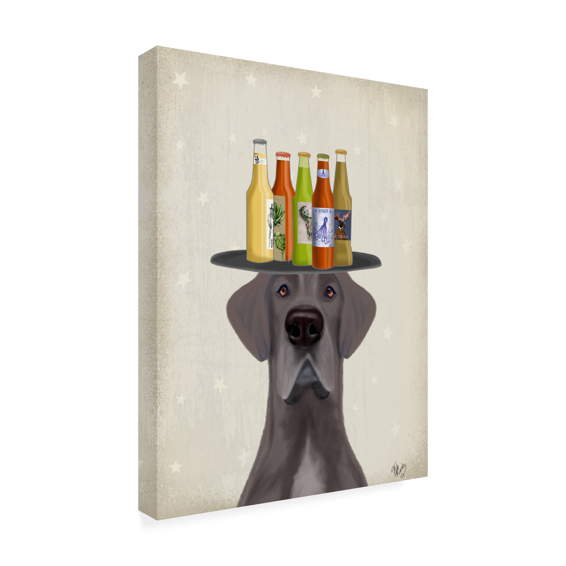 Fab Funky 'Great Dane Blue Beer Lover' Canvas Art