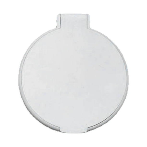 Espejo circular plegable de una sola cara, de plástico, portátil, compacto, de bolsillo, para cosméticos, color blanco